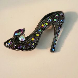 Lia Sophia Rainbow Aurora Borealis Rhinestone Shoe Brooch/Pin